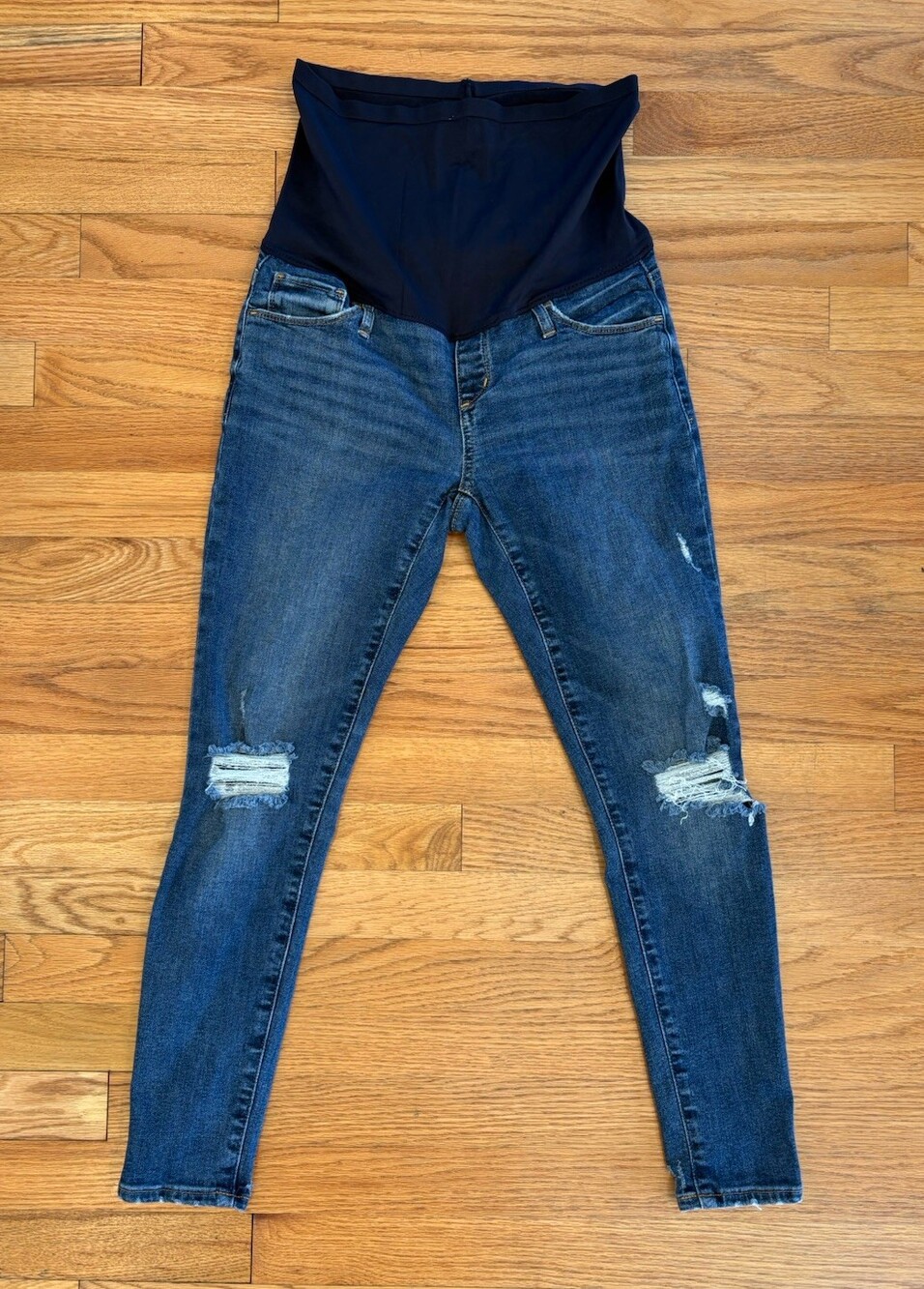 Gap Maternity Favorite Jeggings Womens 27/4 Short Blue Distressed Denim Jeans